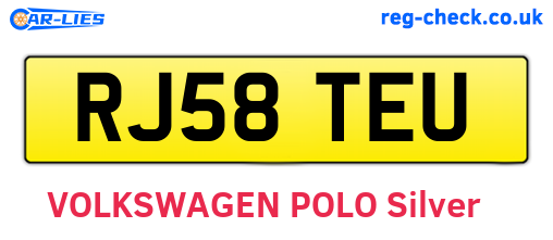 RJ58TEU are the vehicle registration plates.