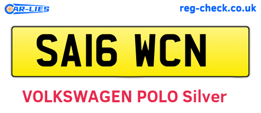 SA16WCN are the vehicle registration plates.