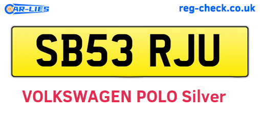 SB53RJU are the vehicle registration plates.