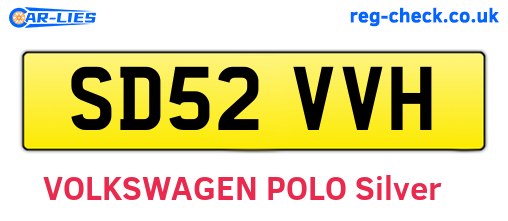 SD52VVH are the vehicle registration plates.