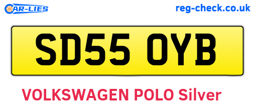 SD55OYB are the vehicle registration plates.