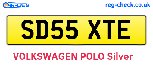 SD55XTE are the vehicle registration plates.