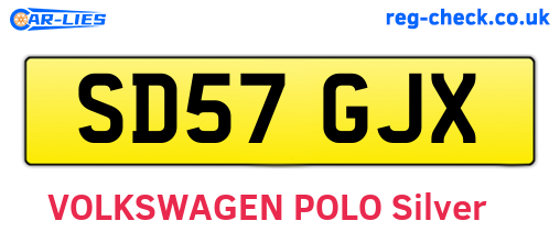 SD57GJX are the vehicle registration plates.