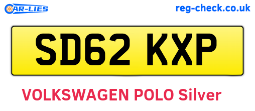 SD62KXP are the vehicle registration plates.