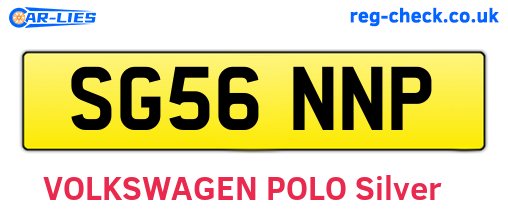 SG56NNP are the vehicle registration plates.