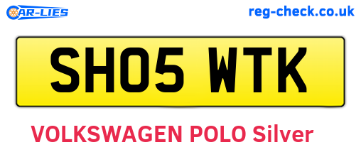 SH05WTK are the vehicle registration plates.