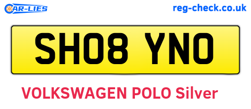 SH08YNO are the vehicle registration plates.