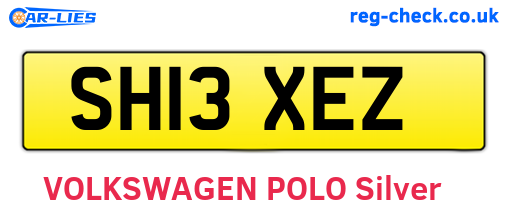 SH13XEZ are the vehicle registration plates.