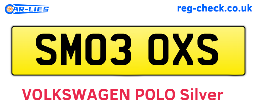 SM03OXS are the vehicle registration plates.