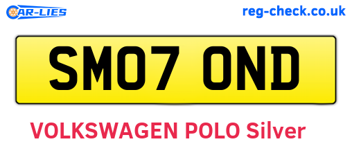 SM07OND are the vehicle registration plates.
