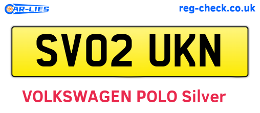 SV02UKN are the vehicle registration plates.