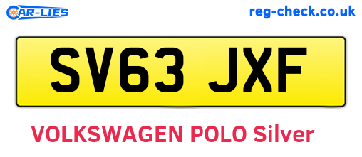 SV63JXF are the vehicle registration plates.