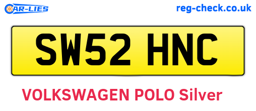 SW52HNC are the vehicle registration plates.