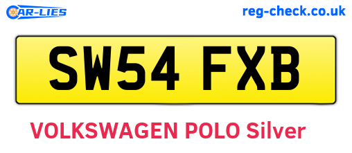 SW54FXB are the vehicle registration plates.