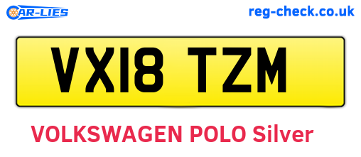 VX18TZM are the vehicle registration plates.
