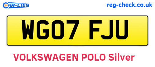 WG07FJU are the vehicle registration plates.