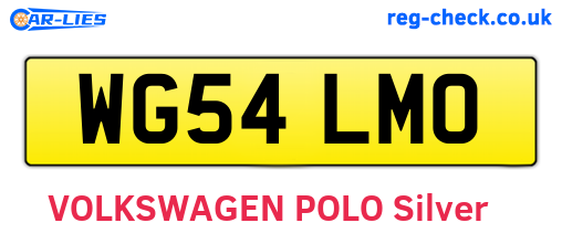 WG54LMO are the vehicle registration plates.
