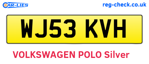 WJ53KVH are the vehicle registration plates.