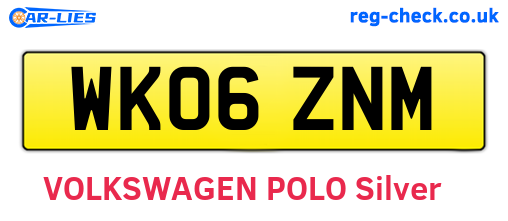 WK06ZNM are the vehicle registration plates.