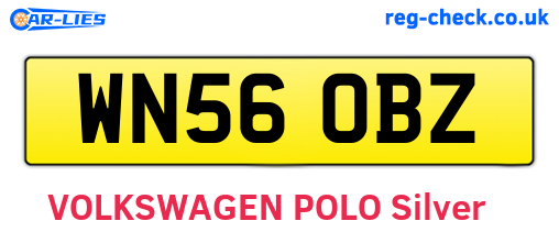 WN56OBZ are the vehicle registration plates.