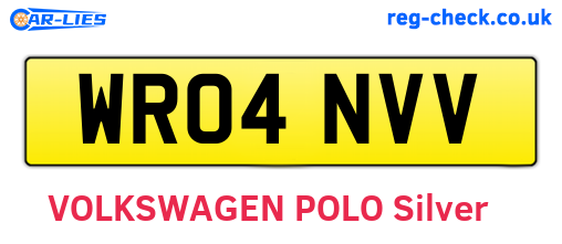 WR04NVV are the vehicle registration plates.