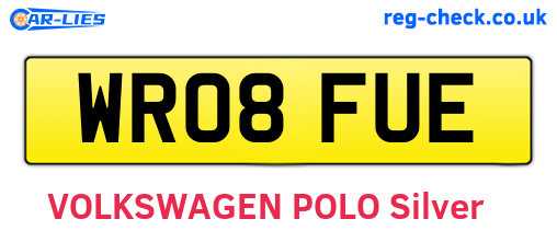 WR08FUE are the vehicle registration plates.
