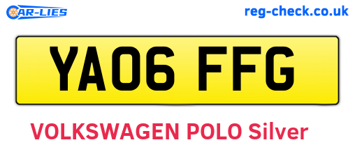 YA06FFG are the vehicle registration plates.