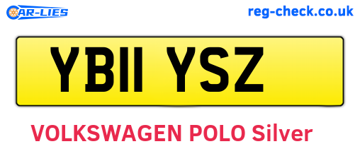YB11YSZ are the vehicle registration plates.