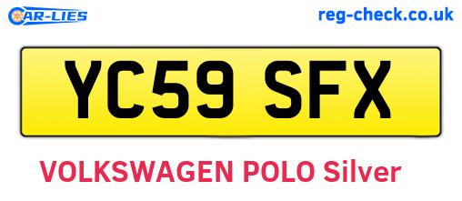 YC59SFX are the vehicle registration plates.