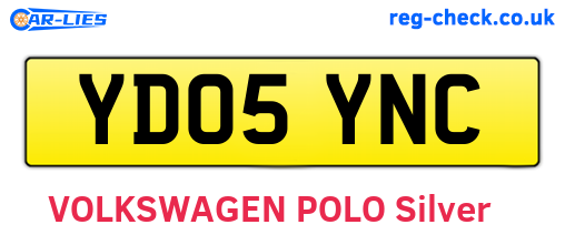 YD05YNC are the vehicle registration plates.