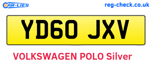 YD60JXV are the vehicle registration plates.