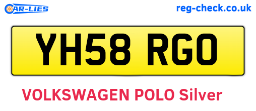 YH58RGO are the vehicle registration plates.