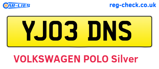 YJ03DNS are the vehicle registration plates.