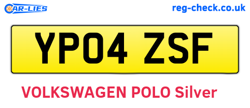 YP04ZSF are the vehicle registration plates.