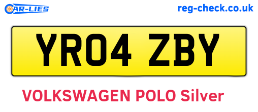 YR04ZBY are the vehicle registration plates.