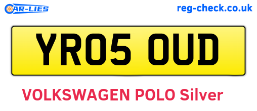 YR05OUD are the vehicle registration plates.