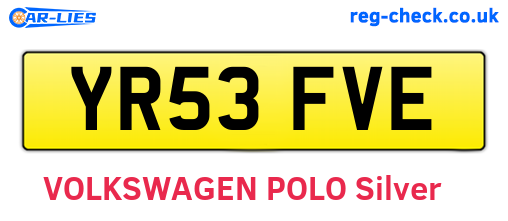 YR53FVE are the vehicle registration plates.