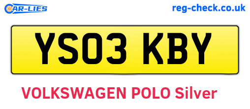 YS03KBY are the vehicle registration plates.
