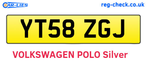 YT58ZGJ are the vehicle registration plates.