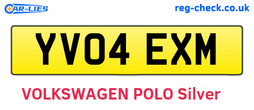 YV04EXM are the vehicle registration plates.