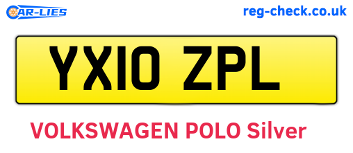 YX10ZPL are the vehicle registration plates.