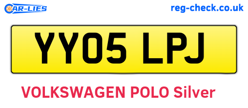 YY05LPJ are the vehicle registration plates.