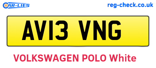 AV13VNG are the vehicle registration plates.