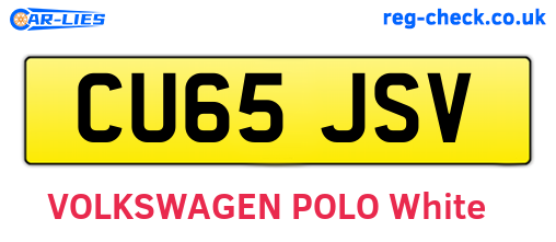 CU65JSV are the vehicle registration plates.