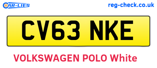 CV63NKE are the vehicle registration plates.