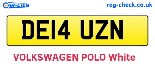 DE14UZN are the vehicle registration plates.