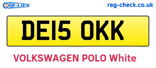 DE15OKK are the vehicle registration plates.