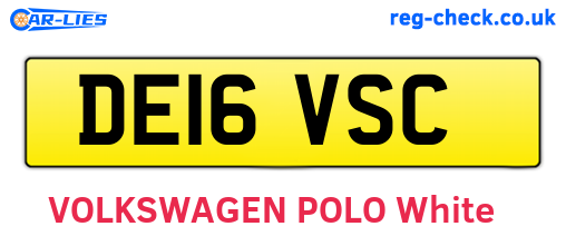 DE16VSC are the vehicle registration plates.
