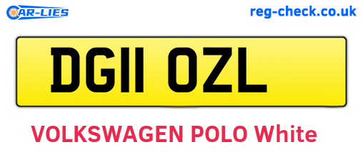 DG11OZL are the vehicle registration plates.