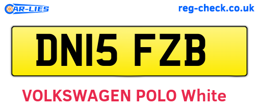 DN15FZB are the vehicle registration plates.
